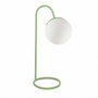 Opviq Lámpara de mesa color menta con cuerpo de metal y tapa de cristal